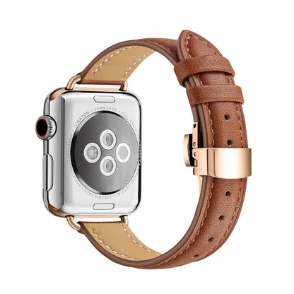 Slimming Butterfly Buckle Watchband For Apple Watch Series, 7 41mm / 6&SE&5&4 40mm / 3&2&1 38mm, 7 45mm / 6&SE&5&4 44mm / 3&2&1 42mm