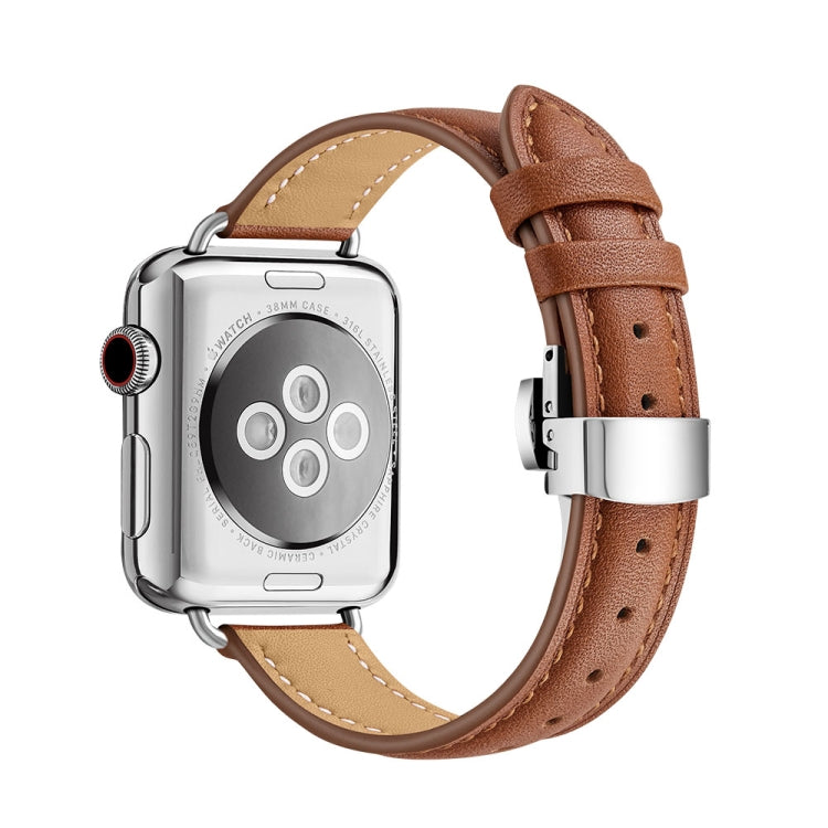 Slimming Butterfly Buckle Watchband For Apple Watch Series, 7 41mm / 6&SE&5&4 40mm / 3&2&1 38mm, 7 45mm / 6&SE&5&4 44mm / 3&2&1 42mm