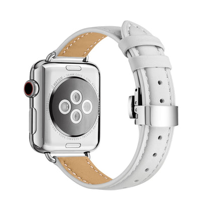 Slimming Butterfly Buckle Watchband For Apple Watch Series, 7 41mm / 6&SE&5&4 40mm / 3&2&1 38mm, 7 45mm / 6&SE&5&4 44mm / 3&2&1 42mm