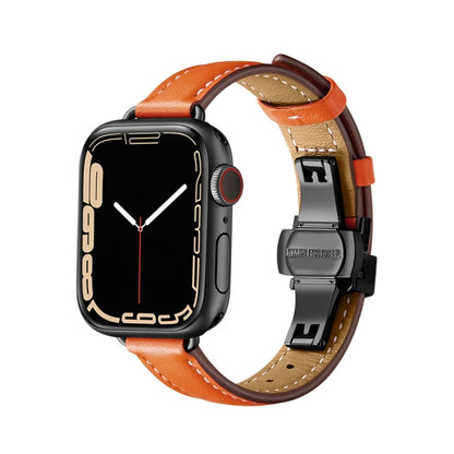 Slimming Butterfly Buckle Watchband For Apple Watch Series, 7 41mm / 6&SE&5&4 40mm / 3&2&1 38mm, 7 45mm / 6&SE&5&4 44mm / 3&2&1 42mm