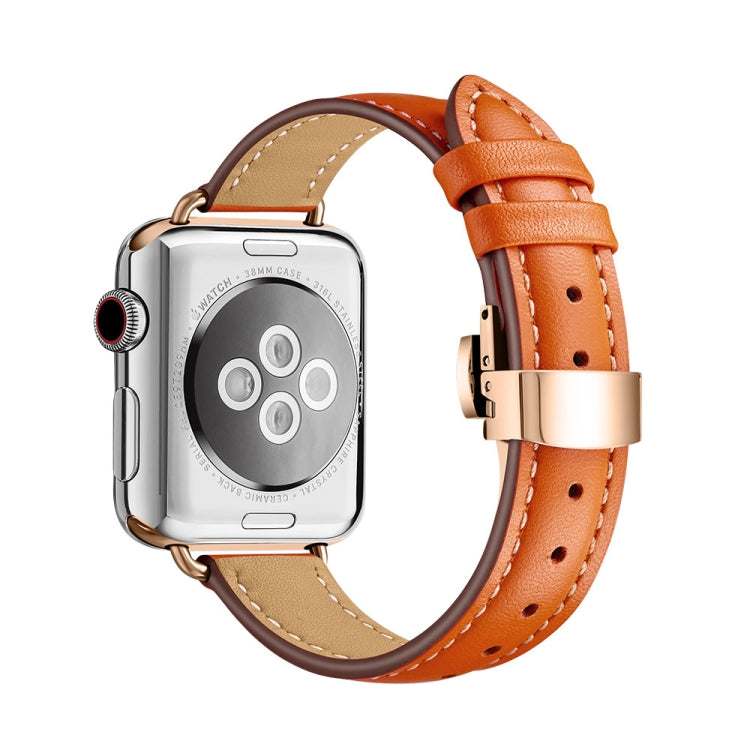 Slimming Butterfly Buckle Watchband For Apple Watch Series, 7 41mm / 6&SE&5&4 40mm / 3&2&1 38mm, 7 45mm / 6&SE&5&4 44mm / 3&2&1 42mm