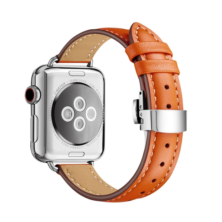 Slimming Butterfly Buckle Watchband For Apple Watch Series, 7 41mm / 6&SE&5&4 40mm / 3&2&1 38mm, 7 45mm / 6&SE&5&4 44mm / 3&2&1 42mm