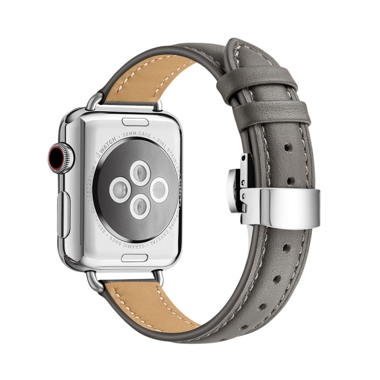 Slimming Butterfly Buckle Watchband For Apple Watch Series, 7 41mm / 6&SE&5&4 40mm / 3&2&1 38mm, 7 45mm / 6&SE&5&4 44mm / 3&2&1 42mm
