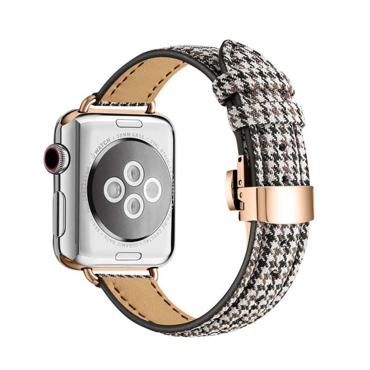 Slimming Butterfly Buckle Watchband For Apple Watch Series, 7 41mm / 6&SE&5&4 40mm / 3&2&1 38mm, 7 45mm / 6&SE&5&4 44mm / 3&2&1 42mm