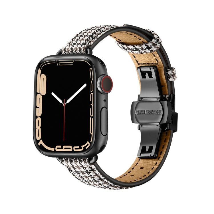 Slimming Butterfly Buckle Watchband For Apple Watch Series, 7 41mm / 6&SE&5&4 40mm / 3&2&1 38mm, 7 45mm / 6&SE&5&4 44mm / 3&2&1 42mm
