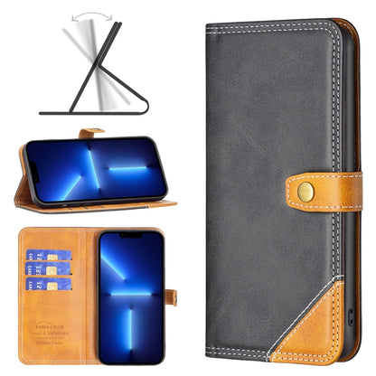 BF12 Color Matching Double Line Leather Phone Case, For iPhone 13 Pro Max