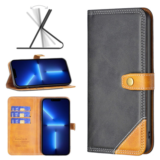 BF12 Color Matching Double Line Leather Phone Case, For iPhone 13 Pro Max