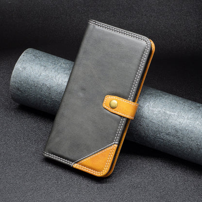 BF12 Color Matching Double Line Leather Phone Case, For iPhone 13 Pro Max