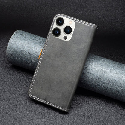 BF12 Color Matching Double Line Leather Phone Case, For iPhone 13 Pro Max