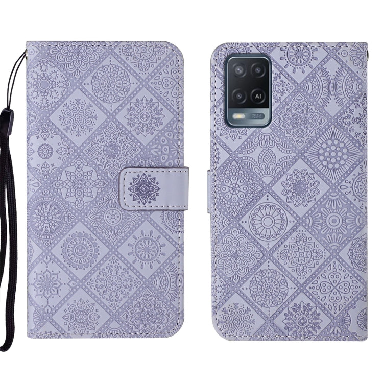 Ethnic Style Embossed Pattern Leather Phone Case, For OPPO A54, For OPPO A74 4G, For OPPO A74 5G, For OPPO A94 4G, For Samsung Galaxy A03s 164mm, For Samsung Galaxy A13 4G