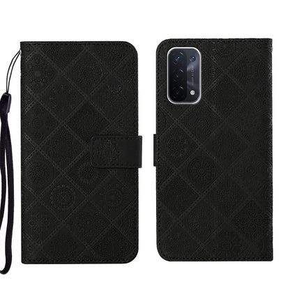 Ethnic Style Embossed Pattern Leather Phone Case, For OPPO A54, For OPPO A74 4G, For OPPO A74 5G, For OPPO A94 4G, For Samsung Galaxy A03s 164mm, For Samsung Galaxy A13 4G