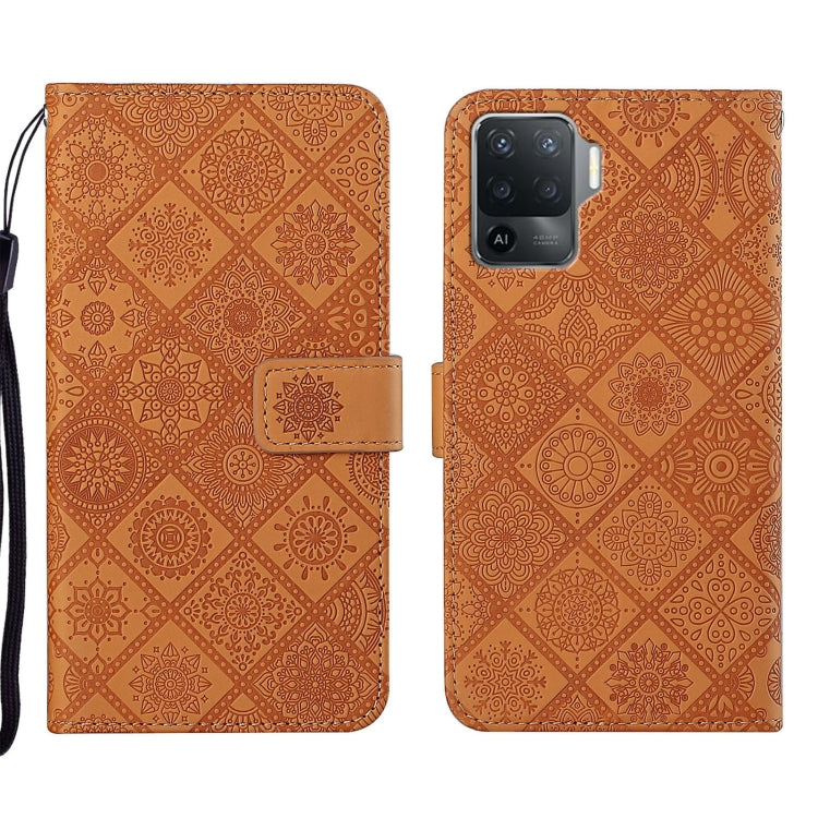 Ethnic Style Embossed Pattern Leather Phone Case, For OPPO A54, For OPPO A74 4G, For OPPO A74 5G, For OPPO A94 4G, For Samsung Galaxy A03s 164mm, For Samsung Galaxy A13 4G