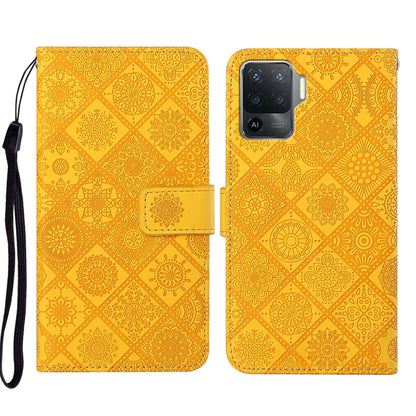 Ethnic Style Embossed Pattern Leather Phone Case, For OPPO A54, For OPPO A74 4G, For OPPO A74 5G, For OPPO A94 4G, For Samsung Galaxy A03s 164mm, For Samsung Galaxy A13 4G