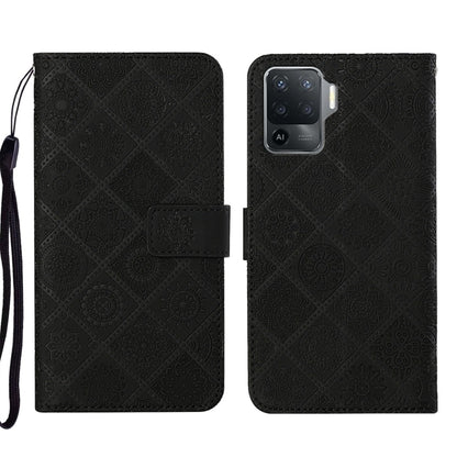 Ethnic Style Embossed Pattern Leather Phone Case, For OPPO A54, For OPPO A74 4G, For OPPO A74 5G, For OPPO A94 4G, For Samsung Galaxy A03s 164mm, For Samsung Galaxy A13 4G