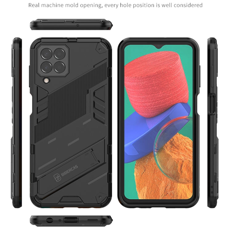 Punk Armor 2 in 1 PC + TPU Shockproof Phone Case with Invisible Holder, For Samsung Galaxy M33 5G India, For Samsung Galaxy M33 5G