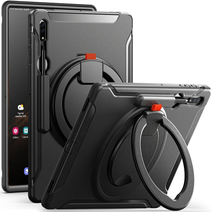 360 Rotation Handle Grip TPU + PC Tablet Case, For Samsung Galaxy Tab S10 Ultra / S9 Ultra /  S8 Ultra