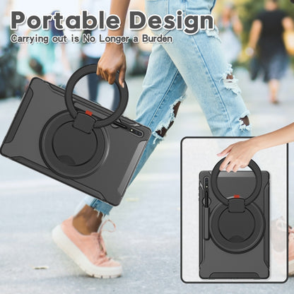 360 Rotation Handle Grip TPU + PC Tablet Case, For Samsung Galaxy Tab S10 Ultra / S9 Ultra /  S8 Ultra