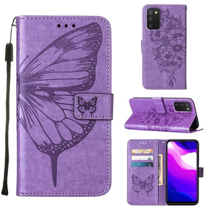 Embossed Butterfly Leather Phone Case, For Samsung Galaxy A03 Core, For Samsung Galaxy A03s 165.8mm, For Samsung Galaxy A23 4G / 5G, For Samsung Galaxy A73 5G