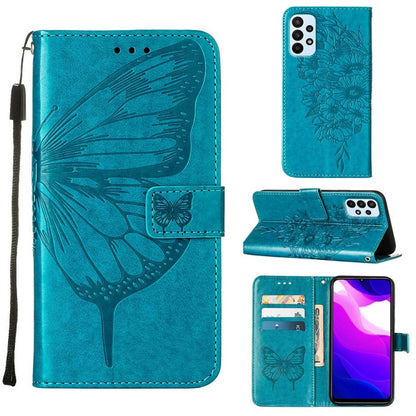 Embossed Butterfly Leather Phone Case, For Samsung Galaxy A03 Core, For Samsung Galaxy A03s 165.8mm, For Samsung Galaxy A23 4G / 5G, For Samsung Galaxy A73 5G