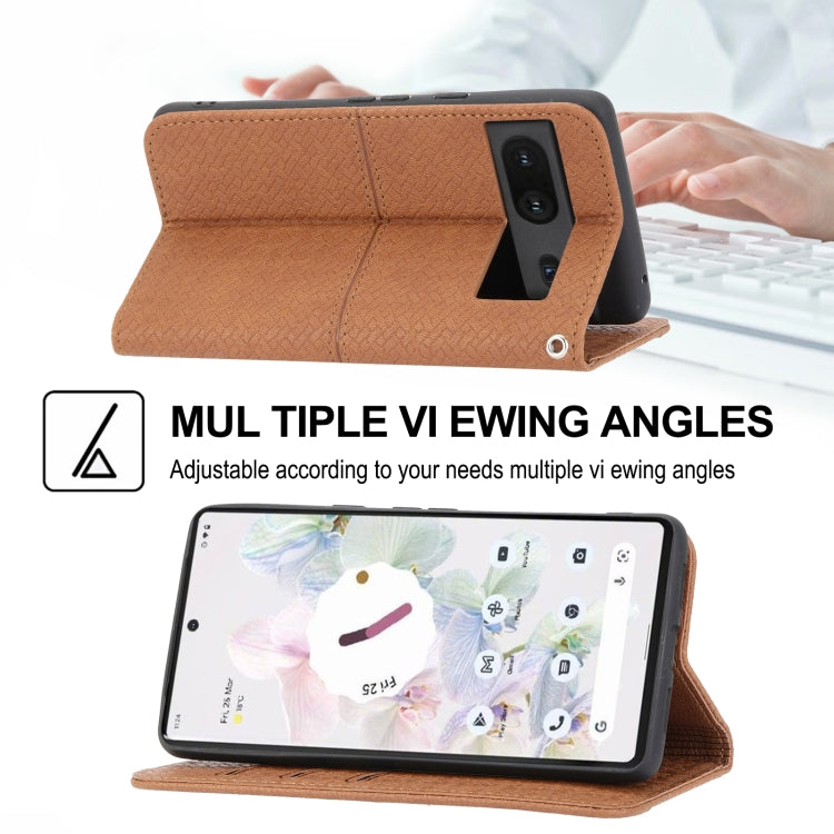 Woven Texture Stitching Magnetic PU Leather Phone Case, For Google Pixel 7, For Nokia G21 / G11, For Google Pixel 7 Pro, For Kyocera Android One S9 / Digno Sanga Edition, For Samsung Galaxy M23 / F23 5G Japanese Version, For OPPO Realme C31 4G Global  ...