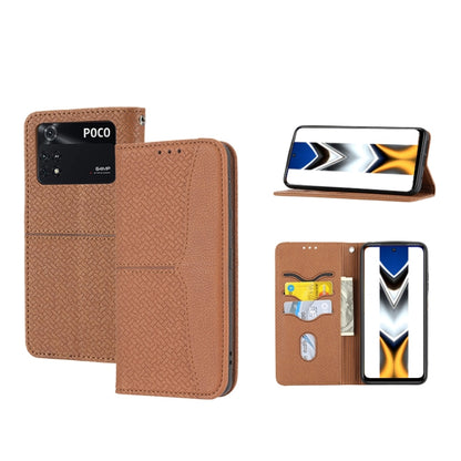 Woven Texture Stitching Magnetic PU Leather Phone Case, For Xiaomi Redmi 10A, For Xiaomi Poco M4 Pro, For Xiaomi Redmi Note 11E, For Xiaomi Redmi 10 5G, For Samsung Galaxy A03s 164.2mm US Version