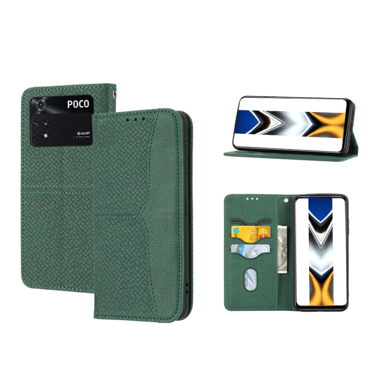 Woven Texture Stitching Magnetic PU Leather Phone Case, For Xiaomi Redmi 10A, For Xiaomi Poco M4 Pro, For Xiaomi Redmi Note 11E, For Xiaomi Redmi 10 5G, For Samsung Galaxy A03s 164.2mm US Version