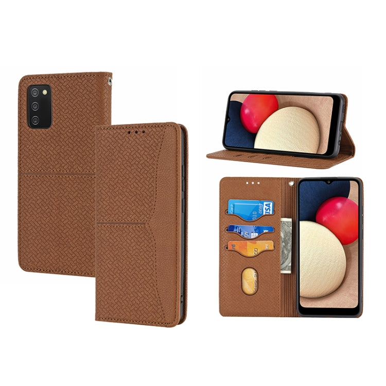 Woven Texture Stitching Magnetic PU Leather Phone Case, For Xiaomi Redmi 10A, For Xiaomi Poco M4 Pro, For Xiaomi Redmi Note 11E, For Xiaomi Redmi 10 5G, For Samsung Galaxy A03s 164.2mm US Version