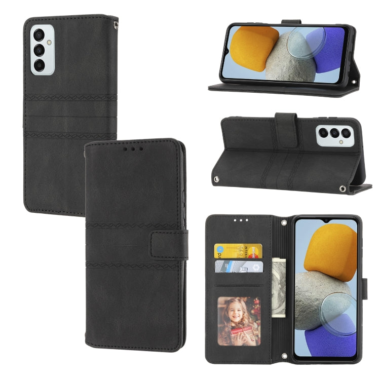 Embossed Striped Magnetic Buckle Horizontal Flip Phone Leather Case, For Samsung Galaxy M23 / F23 5G Japanese Version, For Sony Xperia 10 IV, For Sony Xperia 1 IV, For Xiaomi Redmi 10A, For Xiaomi Redmi 10C 4G Global, For Motorola Moto G Stylus 5G 2022...