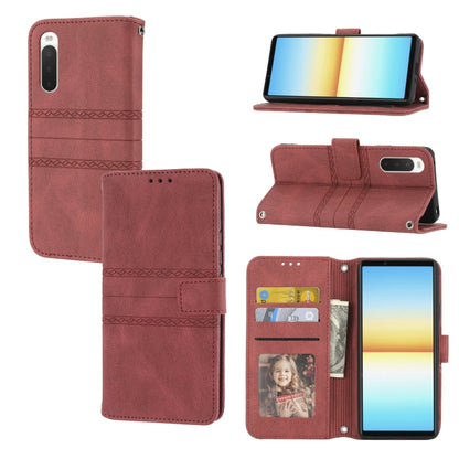 Embossed Striped Magnetic Buckle Horizontal Flip Phone Leather Case, For Samsung Galaxy M23 / F23 5G Japanese Version, For Sony Xperia 10 IV, For Sony Xperia 1 IV, For Xiaomi Redmi 10A, For Xiaomi Redmi 10C 4G Global, For Motorola Moto G Stylus 5G 2022...
