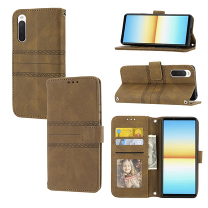 Embossed Striped Magnetic Buckle Horizontal Flip Phone Leather Case, For Samsung Galaxy M23 / F23 5G Japanese Version, For Sony Xperia 10 IV, For Sony Xperia 1 IV, For Xiaomi Redmi 10A, For Xiaomi Redmi 10C 4G Global, For Motorola Moto G Stylus 5G 2022...