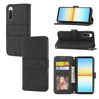 Embossed Striped Magnetic Buckle Horizontal Flip Phone Leather Case, For Samsung Galaxy M23 / F23 5G Japanese Version, For Sony Xperia 10 IV, For Sony Xperia 1 IV, For Xiaomi Redmi 10A, For Xiaomi Redmi 10C 4G Global, For Motorola Moto G Stylus 5G 2022...