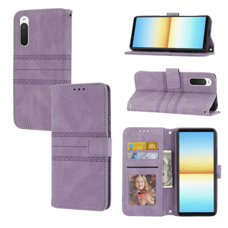 Embossed Striped Magnetic Buckle Horizontal Flip Phone Leather Case, For Samsung Galaxy M23 / F23 5G Japanese Version, For Sony Xperia 10 IV, For Sony Xperia 1 IV, For Xiaomi Redmi 10A, For Xiaomi Redmi 10C 4G Global, For Motorola Moto G Stylus 5G 2022...