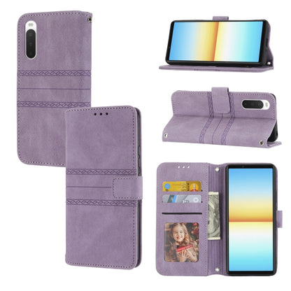 Embossed Striped Magnetic Buckle Horizontal Flip Phone Leather Case, For Samsung Galaxy M23 / F23 5G Japanese Version, For Sony Xperia 10 IV, For Sony Xperia 1 IV, For Xiaomi Redmi 10A, For Xiaomi Redmi 10C 4G Global, For Motorola Moto G Stylus 5G 2022...