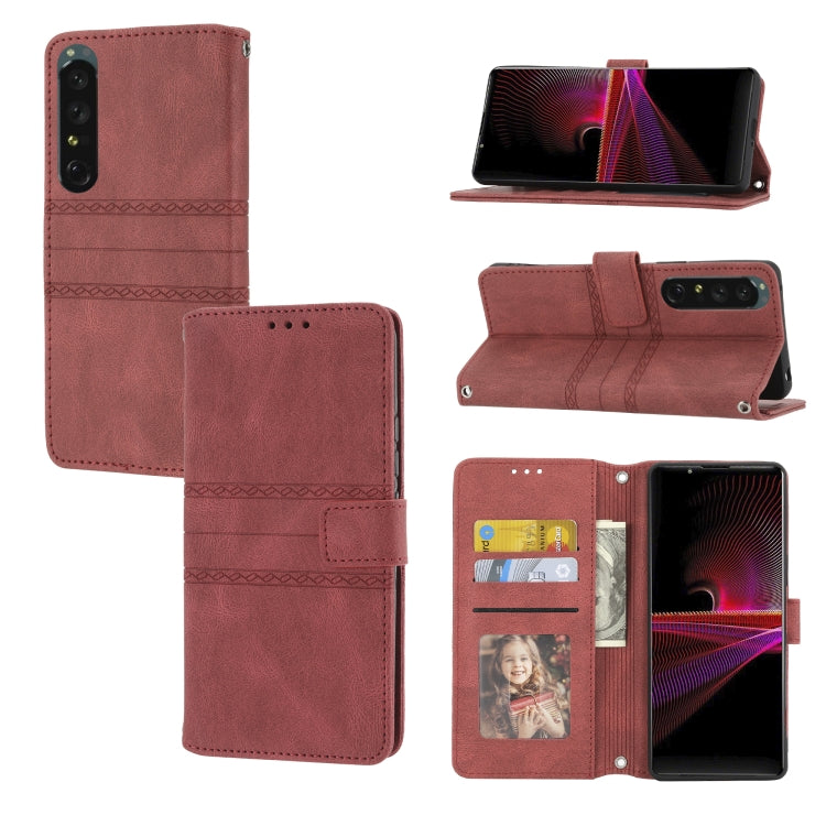 Embossed Striped Magnetic Buckle Horizontal Flip Phone Leather Case, For Samsung Galaxy M23 / F23 5G Japanese Version, For Sony Xperia 10 IV, For Sony Xperia 1 IV, For Xiaomi Redmi 10A, For Xiaomi Redmi 10C 4G Global, For Motorola Moto G Stylus 5G 2022...