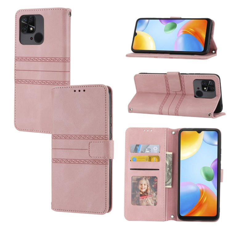 Embossed Striped Magnetic Buckle Horizontal Flip Phone Leather Case, For Samsung Galaxy M23 / F23 5G Japanese Version, For Sony Xperia 10 IV, For Sony Xperia 1 IV, For Xiaomi Redmi 10A, For Xiaomi Redmi 10C 4G Global, For Motorola Moto G Stylus 5G 2022...