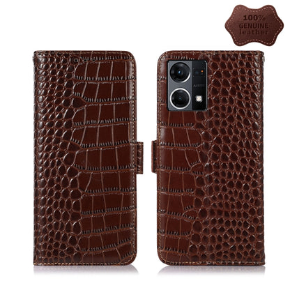 Crocodile Top Layer Cowhide Leather Phone Case, For Alcatel 1B 2022, For Nokia X100, For OPPO Reno7 4G Global/F21 Pro 4G, For Xiaomi Redmi 10A / 9C, For Samsung Galaxy F23 5G / M23, For Samsung Galaxy M33 5G, For Samsung Galaxy M53 5G                  ...