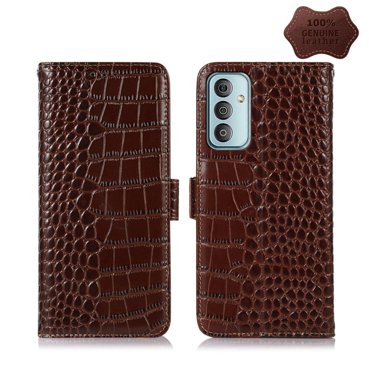 Crocodile Top Layer Cowhide Leather Phone Case, For Alcatel 1B 2022, For Nokia X100, For OPPO Reno7 4G Global/F21 Pro 4G, For Xiaomi Redmi 10A / 9C, For Samsung Galaxy F23 5G / M23, For Samsung Galaxy M33 5G, For Samsung Galaxy M53 5G                  ...