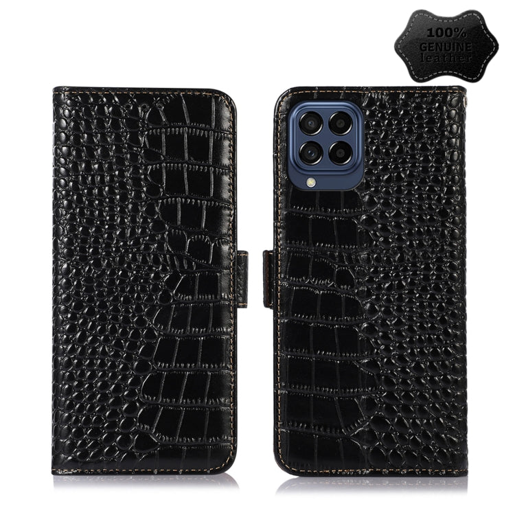 Crocodile Top Layer Cowhide Leather Phone Case, For Alcatel 1B 2022, For Nokia X100, For OPPO Reno7 4G Global/F21 Pro 4G, For Xiaomi Redmi 10A / 9C, For Samsung Galaxy F23 5G / M23, For Samsung Galaxy M33 5G, For Samsung Galaxy M53 5G                  ...