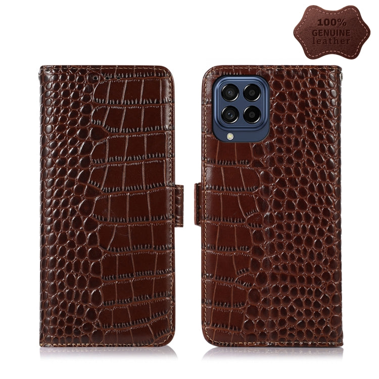 Crocodile Top Layer Cowhide Leather Phone Case, For Alcatel 1B 2022, For Nokia X100, For OPPO Reno7 4G Global/F21 Pro 4G, For Xiaomi Redmi 10A / 9C, For Samsung Galaxy F23 5G / M23, For Samsung Galaxy M33 5G, For Samsung Galaxy M53 5G                  ...