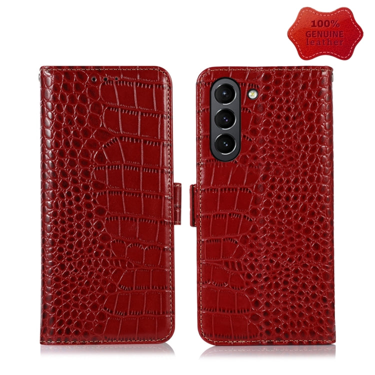 Crocodile Top Layer Cowhide Leather Phone Case, For Alcatel 1B 2022, For Nokia X100, For OPPO Reno7 4G Global/F21 Pro 4G, For Xiaomi Redmi 10A / 9C, For Samsung Galaxy F23 5G / M23, For Samsung Galaxy M33 5G, For Samsung Galaxy M53 5G                  ...