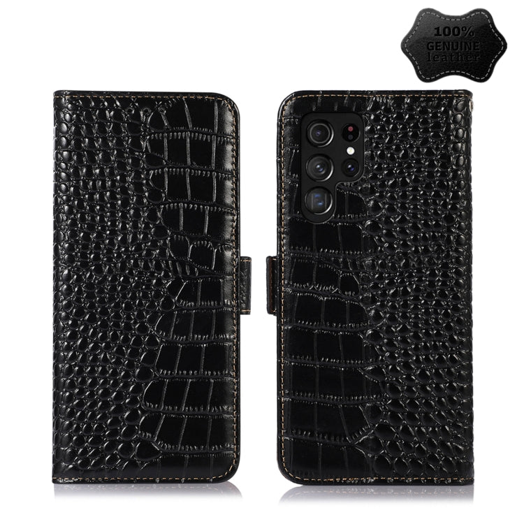 Crocodile Top Layer Cowhide Leather Phone Case, For Alcatel 1B 2022, For Nokia X100, For OPPO Reno7 4G Global/F21 Pro 4G, For Xiaomi Redmi 10A / 9C, For Samsung Galaxy F23 5G / M23, For Samsung Galaxy M33 5G, For Samsung Galaxy M53 5G                  ...