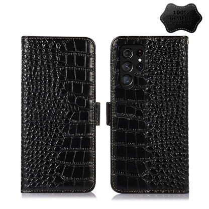 Crocodile Top Layer Cowhide Leather Phone Case, For Alcatel 1B 2022, For Nokia X100, For OPPO Reno7 4G Global/F21 Pro 4G, For Xiaomi Redmi 10A / 9C, For Samsung Galaxy F23 5G / M23, For Samsung Galaxy M33 5G, For Samsung Galaxy M53 5G                  ...