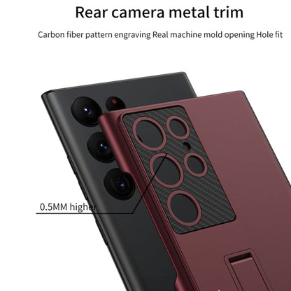 GKK Ultra-thin Shockproof Phone Case with Holder, For Samsung Galaxy S22 5G, For Samsung Galaxy S22 Ultra 5G