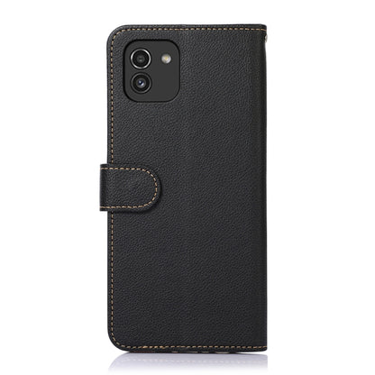 KHAZNEH Litchi Texture Leather RFID Phone Case, For Samsung Galaxy A03 164mm, For Samsung Galaxy A13, For Samsung Galaxy A33 5G, For Samsung Galaxy M23 / F23 5G, For Samsung Galaxy M53 5G, For Samsung Galaxy S21 FE 5G