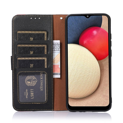 KHAZNEH Litchi Texture Leather RFID Phone Case, For Samsung Galaxy A03 164mm, For Samsung Galaxy A13, For Samsung Galaxy A33 5G, For Samsung Galaxy M23 / F23 5G, For Samsung Galaxy M53 5G, For Samsung Galaxy S21 FE 5G