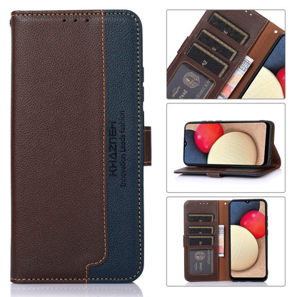 KHAZNEH Litchi Texture Leather RFID Phone Case, For Samsung Galaxy A03 164mm, For Samsung Galaxy A13, For Samsung Galaxy A33 5G, For Samsung Galaxy M23 / F23 5G, For Samsung Galaxy M53 5G, For Samsung Galaxy S21 FE 5G