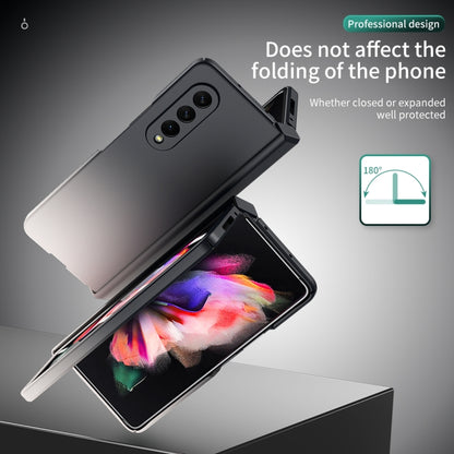 Gradient Color Hinge Flip Phone Case, For Samsung Galaxy Z Fold3 5G Without Film, For Samsung Galaxy Z Fold3 5G With Film