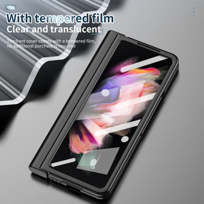 360 Full Body Electroplating Hinge Phone Case with Stylus, For Samsung Galaxy Z Fold3 5G with Film