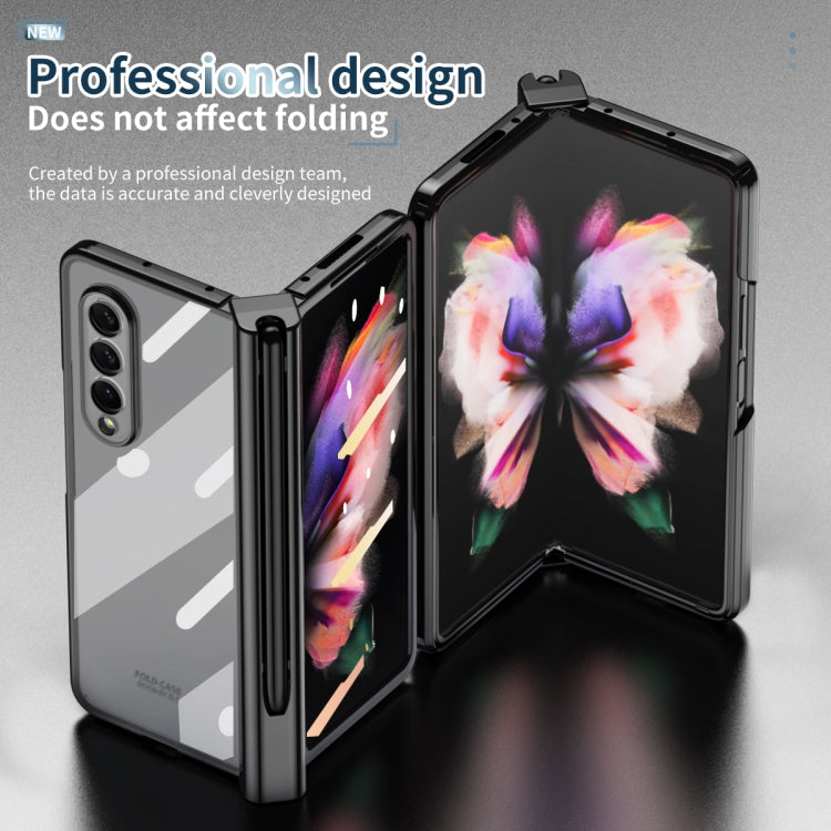 360 Full Body Electroplating Hinge Phone Case with Stylus, For Samsung Galaxy Z Fold3 5G with Film