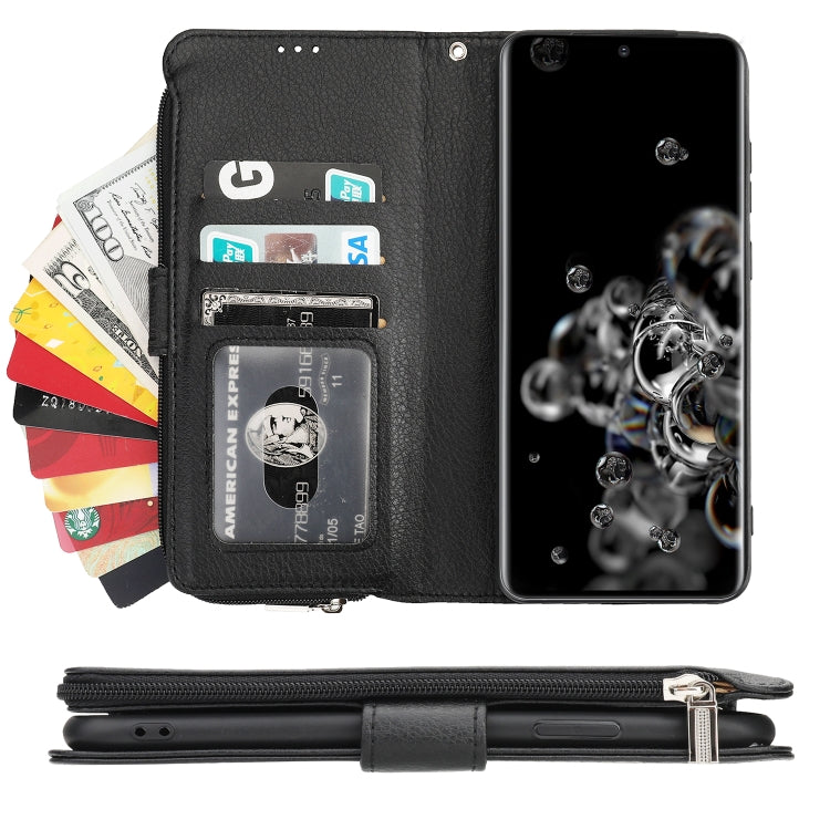 Microfiber Zipper Horizontal Flip Leather Case, For Samsung Galaxy S20 Ultra, For Samsung Galaxy S22 Ultra 5G, For Samsung Galaxy S21+ 5G, For Samsung Galaxy S21 Ultra 5G, For Samsung Galaxy Note20, For Samsung Galaxy A21s